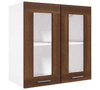 vidaXL Mobile Pensile con Vetro “Lyon” Rovere Marrone 60x31x60 cm