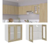 vidaXL Mobile Pensile con Vetro “Lyon” Rovere Sonoma 60x31x60 cm