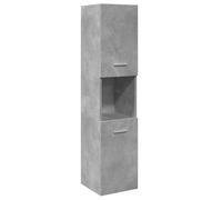 vidaXL Mobile Pensile da Bagno Grigio Cemento 30x30x130cm Truciolato