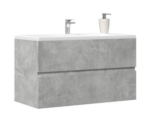 vidaXL Mobile Pensile da Bagno Grigio Cemento 80x38,5x45 cm Truciolato