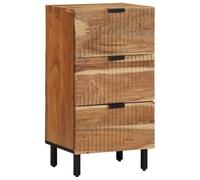 vidaXL Armadietto portaoggetti in legno massiccio di acacia, per Blu-ray/DVD, mantiene in ordine l'area di intrattenimento, marrone, rettangolare, per soggiorno, home theatre, mobili