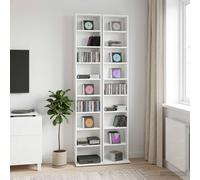 vidaXL Mobile CD 2 pz Bianco 33 x 23,5 x 175 cm Legno Ingegnerizzato