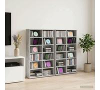 vidaXL Mobile per CD 2 pz Grigio Cemento 60 x 17 x 92 cm
