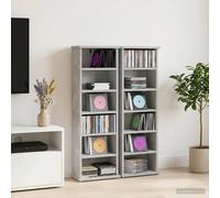vidaXL Mobile per CD 2 pz Grigio Cemento 60 x 17 x 92 cm