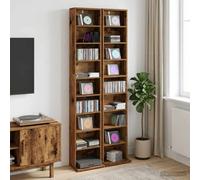 vidaXL Mobile per CD 2 pz Legno antico 33 x 23,5 x 175 cm