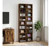 vidaXL Mobile per CD 2 pz Rovere Fumo 33 x 23,5 x 175 cm