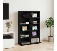 vidaXL Mobile per CD 2 pz Rovere Nero 33 x 23,5 x 97,5 cm