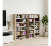vidaXL Mobile per CD 2 pz Rovere Sonoma 60 x 17 x 92 cm