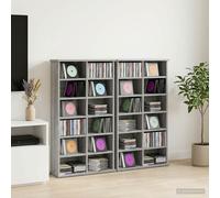 vidaXL Mobile per CD 2 pz Sonoma grigio 60 x 17 x 92 cm