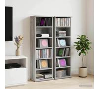 vidaXL Mobile per CD 2 pz Sonoma grigio 60 x 17 x 92 cm