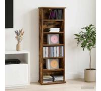 vidaXL Mobile per CD Rovere Fumo 60 x 17 x 92 cm Legno ingegnerizzato
