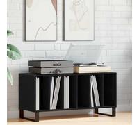Armadio Contemporaneo per Media vidaXL per DVD | Legno massello di rovere | Spazio ampio | 100 X 38 X 48 cm | Finitura nera opaca | Mobili eleganti per soggiorno e soluzioni compatte per home theatre