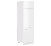 vidaXL Mobile per Frigo Bianco Lucido 60x57x207 cm Legno Multistrato