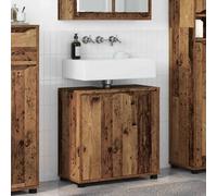 vidaXL Armadio per lavabo da bagno manuale in legno antico 60 x 30 x 60 cm, armadio da bagno regolabile, mobile moderno, grande stoccaggio, resistente all'umidità, scaffalature aperte