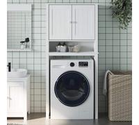 vidaXL Mobile per Lavatrice BERG Bianco 76x27x164,5cm Legno Massello