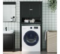 vidaXL Mobile per Lavatrice Berg Nero 76x27x164,5cm Legno Massello
