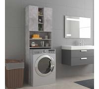 vidaXL Mobile per Lavatrice Grigio Cemento 64x25,5x190 cm