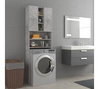 vidaXL Mobile per Lavatrice Grigio Cemento 64x25,5x190 cm