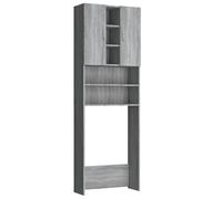 vidaXL Mobile per Lavatrice Grigio Sonoma 64x25,5x190 cm
