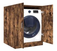 AX Mobiletto Arredo Bagno Lavatrice Bucato 71x71.5x91.5cm Rovere Fumo New 813194