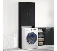 vidaXL Mobile per Lavatrice Rovere Nero 64x25,5x190 cm