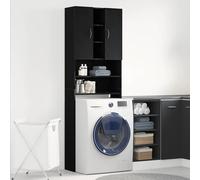 vidaXL Mobile per Lavatrice Rovere Nero 64x25,5x190 cm
