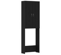 vidaXL - Mobile per Lavatrice Rovere Nero 64x25,5x190 cm