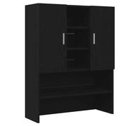 vidaXL Mobile per Lavatrice Rovere Nero 70,5x25,5x90 cm, mobiletto per Lavatrice, mobiletto per Lavanderia, Armadio Bagno, mobili per Lavatrice