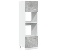 vidaXL Mobile per Microonde Grigio Cemento 60x57x207 cm Multistrato, Mobile da Cucina, unità da Cucina, Mobile di stoccaggio da Cucina
