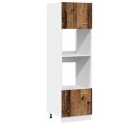 vidaXL Mobile per Microonde Legno Antico 60x57x207 cm in Truciolato, Mobile da Cucina, unità da Cucina, Mobile di stoccaggio da Cucina