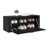 vidaXL Mobile per scarpe con lo scaffale Rovere nero 100 x 35 x 38 cm