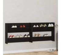 vidaXL Mobile per scarpe 2 pcs Rovere Nero 85 x 18 x 90 cm