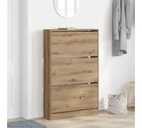 vidaXL Cabinet per Scarpe in Rovere Artigianale 80x21x125,5 cm in Legno ingegnerizzato