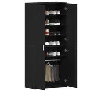 vidaXL Mobile per Scarpe con Lo scaffale Rovere Nero 80 x 39 x 178 cm, Mobile per Soggiorno Moderno, unità Rettangolare per Scarpe, Arredamento Elegante, Soluzione Decorativa