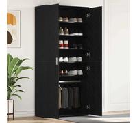 vidaXL Mobile per Scarpe con Lo scaffale Rovere Nero 80 x 39 x 178 cm, Mobile per Soggiorno Moderno, unità Rettangolare per Scarpe, Arredamento Elegante, Soluzione Decorativa