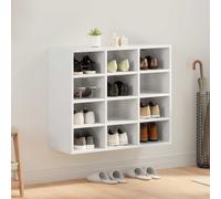 vidaXL Mobile per scarpe Bianco 77,5 x 30 x 67 cm Legno multistrato