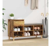 vidaXL Mobile per scarpe con cassetto Legno vecchio 102 x 36 x 60 cm