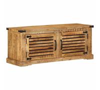 vidaXL Scarpiera rustica in legno di mango massiccio, con ante a battente per corridoio/ingresso, colore marrone, 2 ante e 4 ripiani