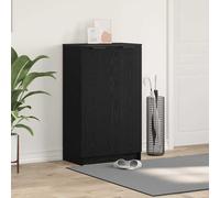 vidaXL Armadio per Scarpe Moderno Rovere Nero con 6 Ripiani per stoccaggio ordinato in Ingresso e Organizer in corridoio, Legno ingegnerizzato, soluzioni mensole contemporanee