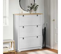 vidaXL Mobile per scarpe Corona Bianco 99 x 32 x 122 cm Pino massello