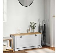 vidaXL Mobile per scarpe Corona Bianco 99 x 32 x 49 cm Pino massello