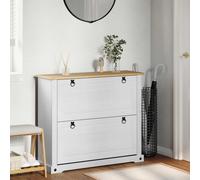 vidaXL Mobile per scarpe Corona Bianco 99 x 32 x 85 cm Pino massello