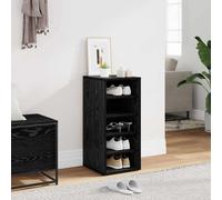 vidaXL Mobile per scarpe Rovere Nero 32 x 35 x 70 cm Legno multistrato