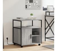 vidaXL Mobile per Ufficio con ruota Grigio sonoma 60 x 46 x 67 cm
