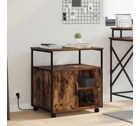 vidaXL Mobile per Ufficio con ruota Rovere fumo 60 x 46 x 67 cm