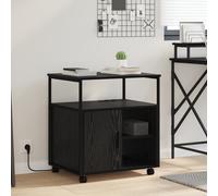 vidaXL Mobile per Ufficio con ruota Rovere nero 60 x 46 x 67 cm