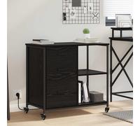 vidaXL Mobile per Ufficio con ruota Rovere nero 76 x 41 x 72 cm