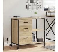 vidaXL Mobile per Ufficio con ruota rovere sonoma 76 x 41 x 72 cm