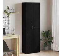 vidaXL Armadietto da ufficio moderno in rovere nero con 2 ante e 5 scomparti in legno per uso interno - Soluzione perfetta per elegante organizzazione abitativa e magazzino
