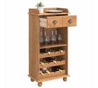 vidaXL Mobile per Vino ASKIM Cera di Miele 57 x 37 x 114 cm, Mobile da Cucina Tradizionale, Porta Bottiglie in Legno Massiccio, per Bar in casa, espositore Elegante